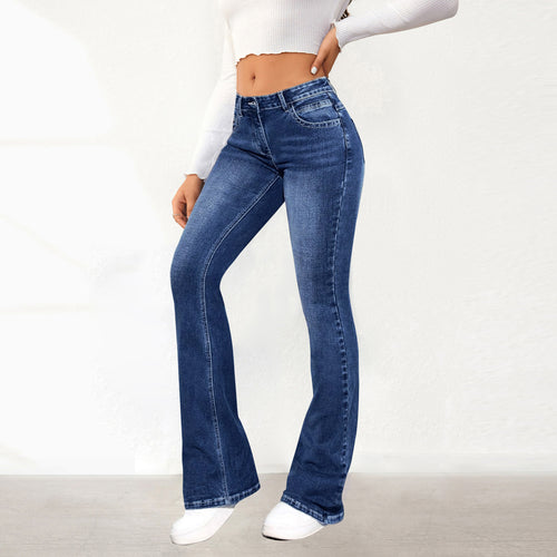 Damen Flared Jeans mit hohem Bund und weichem Denim Heidi-Mode