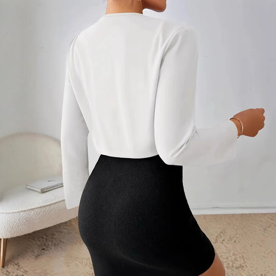 Damen Elegante Kurzjacke mit modernem Schnitt und raffinierten Falten Heidi-Mode