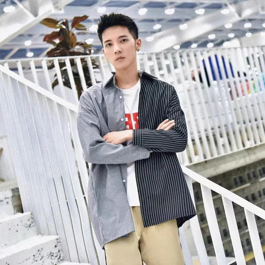 Herren Trendy Hemd mit asymmetrischem Design und urbanem Chic Heidi-Mode