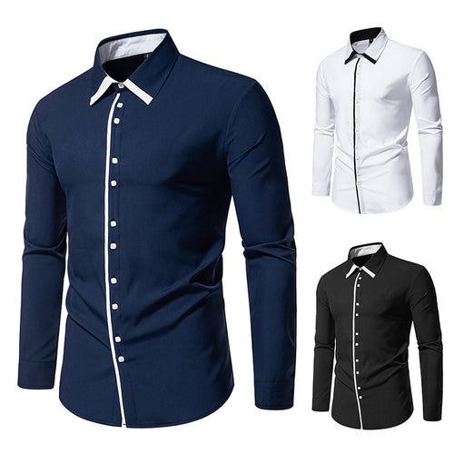 Herren elegantes Slim-Fit Hemd mit kontrastierendem Kragen und hochwertigen Stoffdetails Heidi-Mode