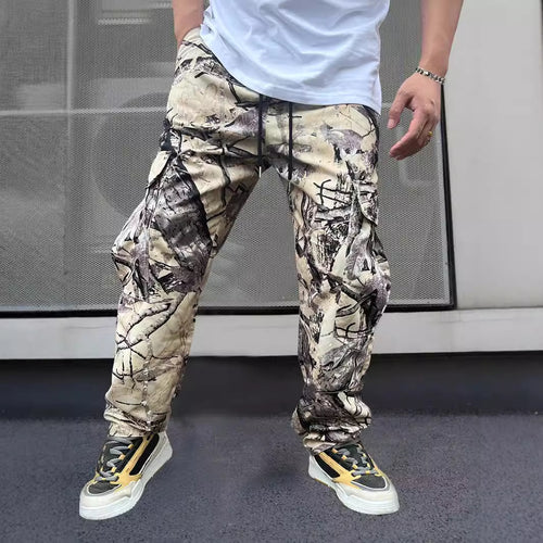 Herren Cargo-Hose im modernen Camouflage-Design mit elastischem Bund und mehreren Taschen Heidi-Mode