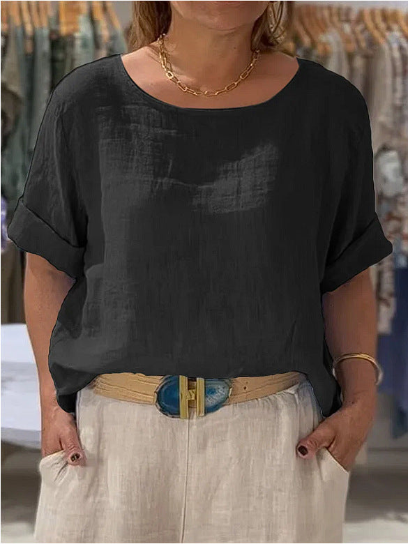 Damen lässige Leinenbluse Heidi-Mode