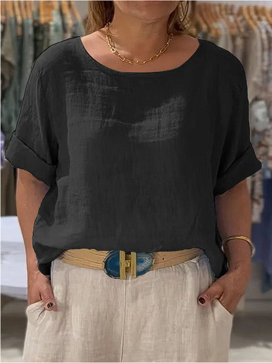 Damen lässige Leinenbluse Heidi-Mode