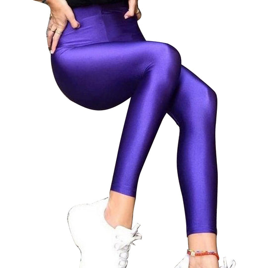 Damen Hochwertige Shiny Leggings mit hohem Bund und perfekter Passform Heidi-Mode