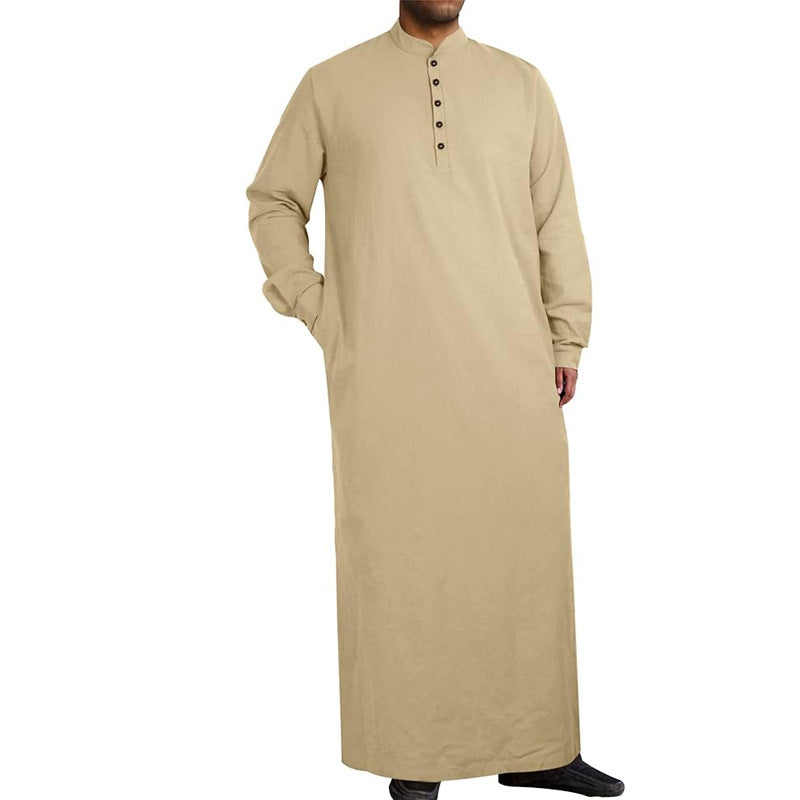 Herren moderner Kaftan mit Knopfleisten-Design und weichem Baumwollmaterial Heidi-Mode