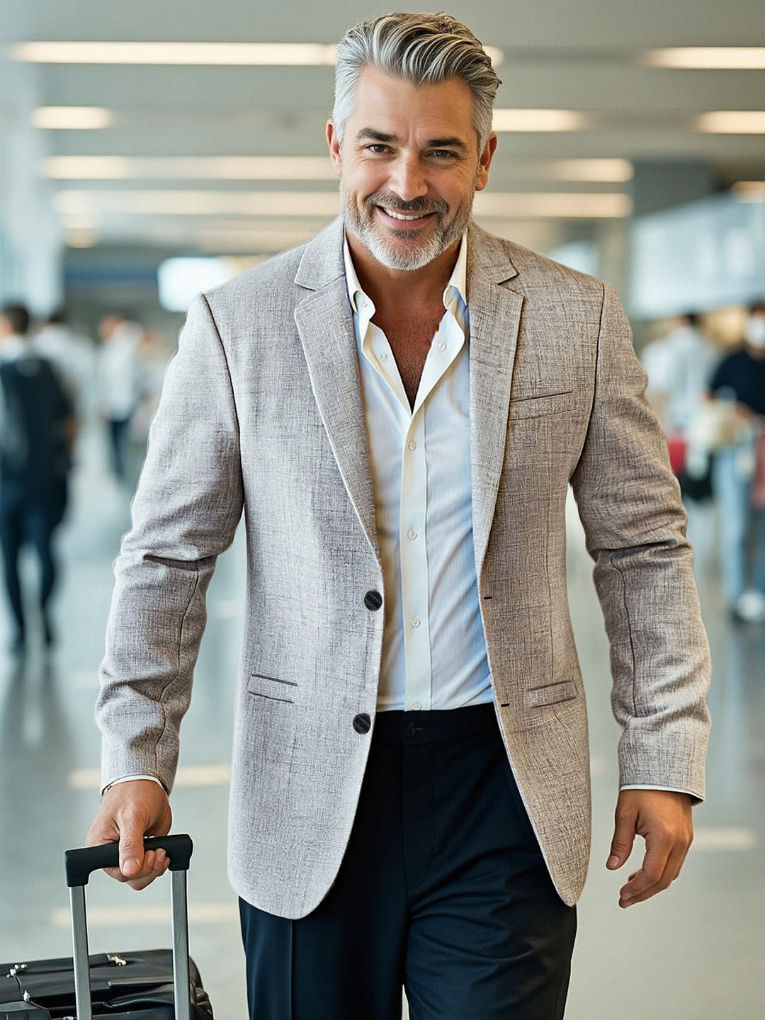 Herren eleganter, strukturierter Blazer mit modernem Schnitt Heidi-Mode