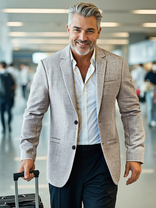 Herren eleganter, strukturierter Blazer mit modernem Schnitt Heidi-Mode