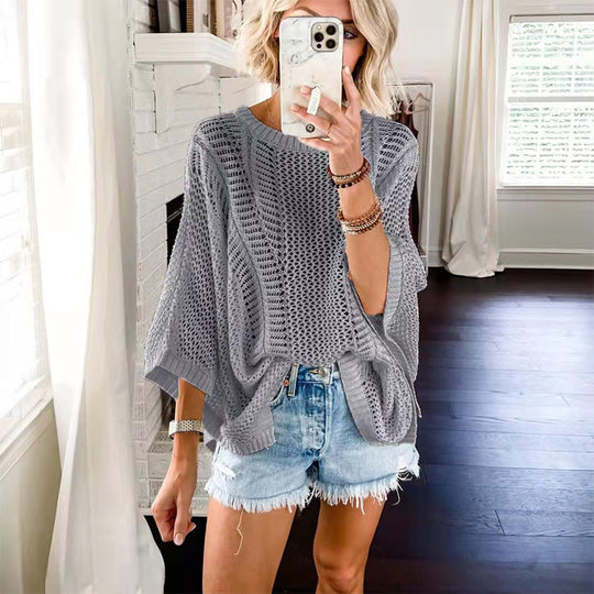 Damen lässiger Strickoversize-Pullover Heidi-Mode