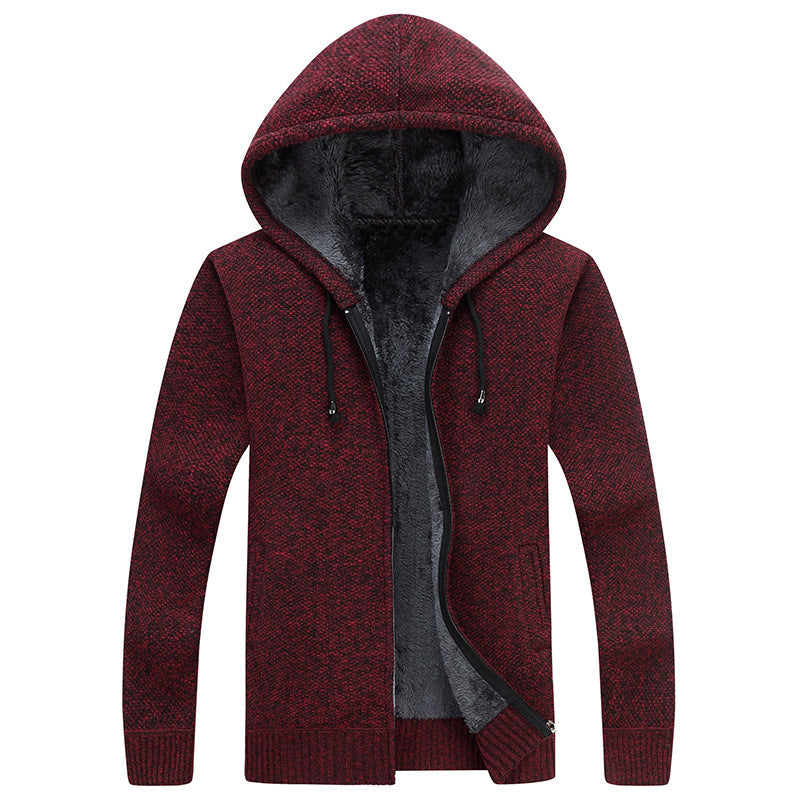 Herren bequeme Fleece-Jacke mit Kapuze und weichem Innenfutter Heidi-Mode