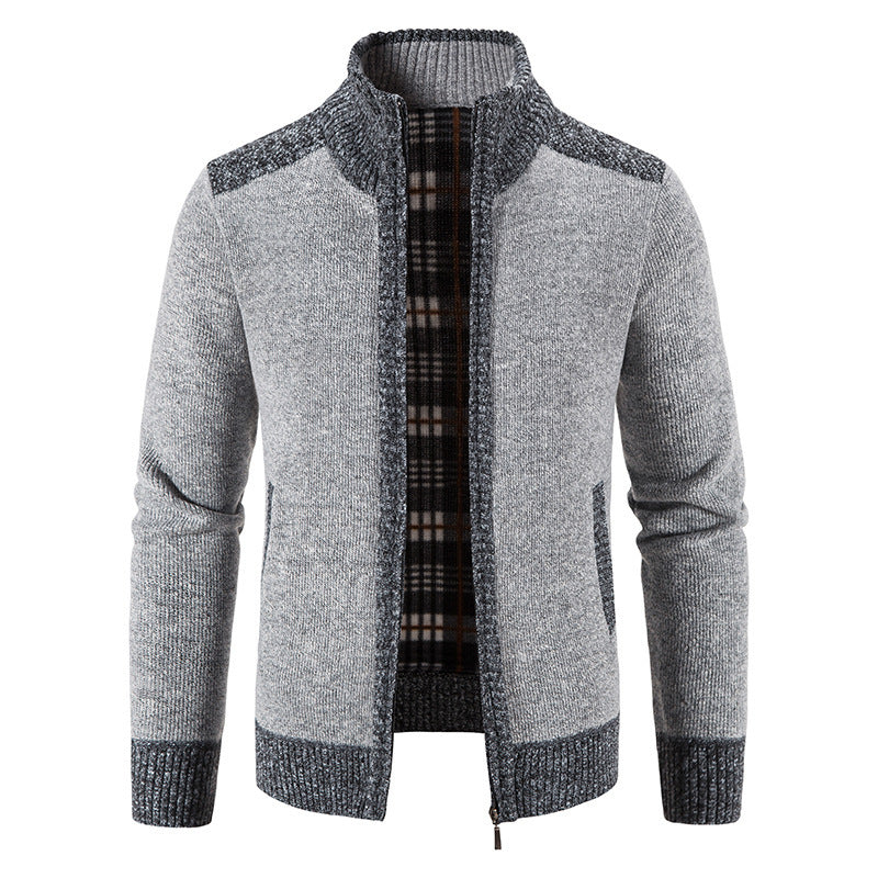 Herren Strickjacke mit hohem Kragen Heidi-Mode