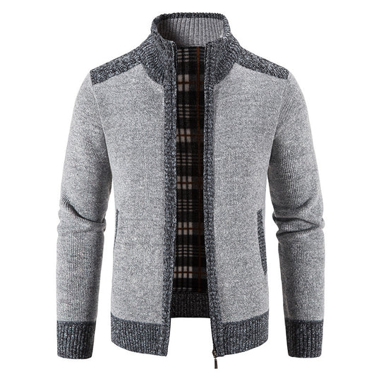 Herren Strickjacke mit hohem Kragen Heidi-Mode