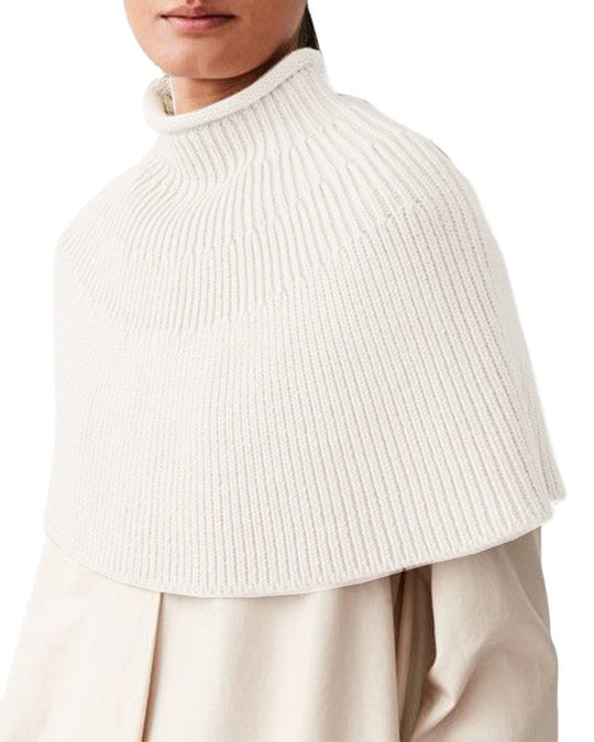 Damen Strickcape mit hochgeschlossenem Kragen Heidi-Mode