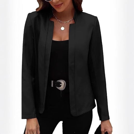Damen eleganter Blazer mit modernem Schnitt und dezenter Knopfdetail Heidi-Mode