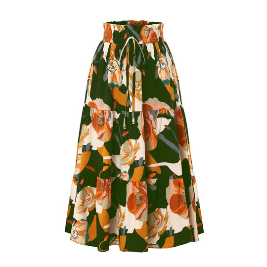 Damen Midirock mit floralem Design Heidi-Mode