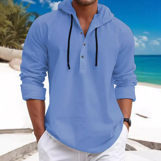 Herren Kapuzenpullover mit modischem Knopfdruck und lässigem Schnitt Heidi-Mode