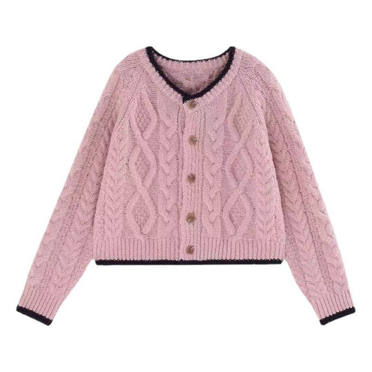 Damen Grobstrick Cardigan mit elegantem Zopfmuster Heidi-Mode