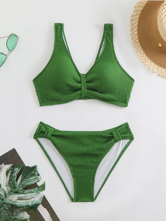 Femme Strukturierter Hochgeschnittener Bikini-Set Heidi-Mode