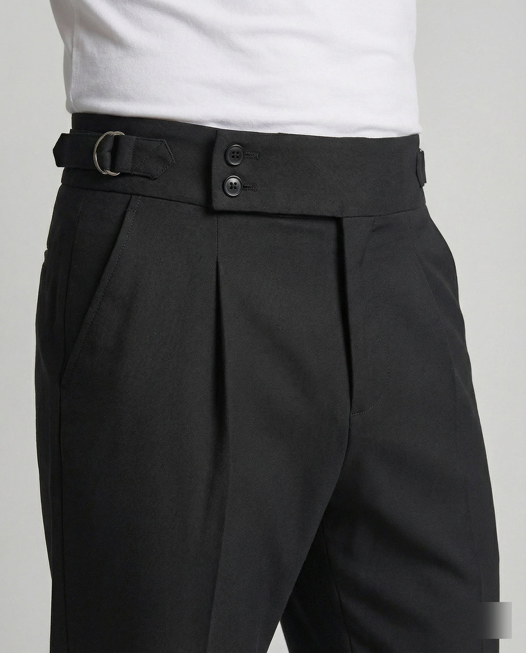Herren Elegante Freizeithose mit hohem Bund
