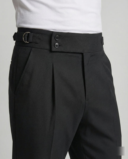 Herren Elegante Freizeithose mit hohem Bund
