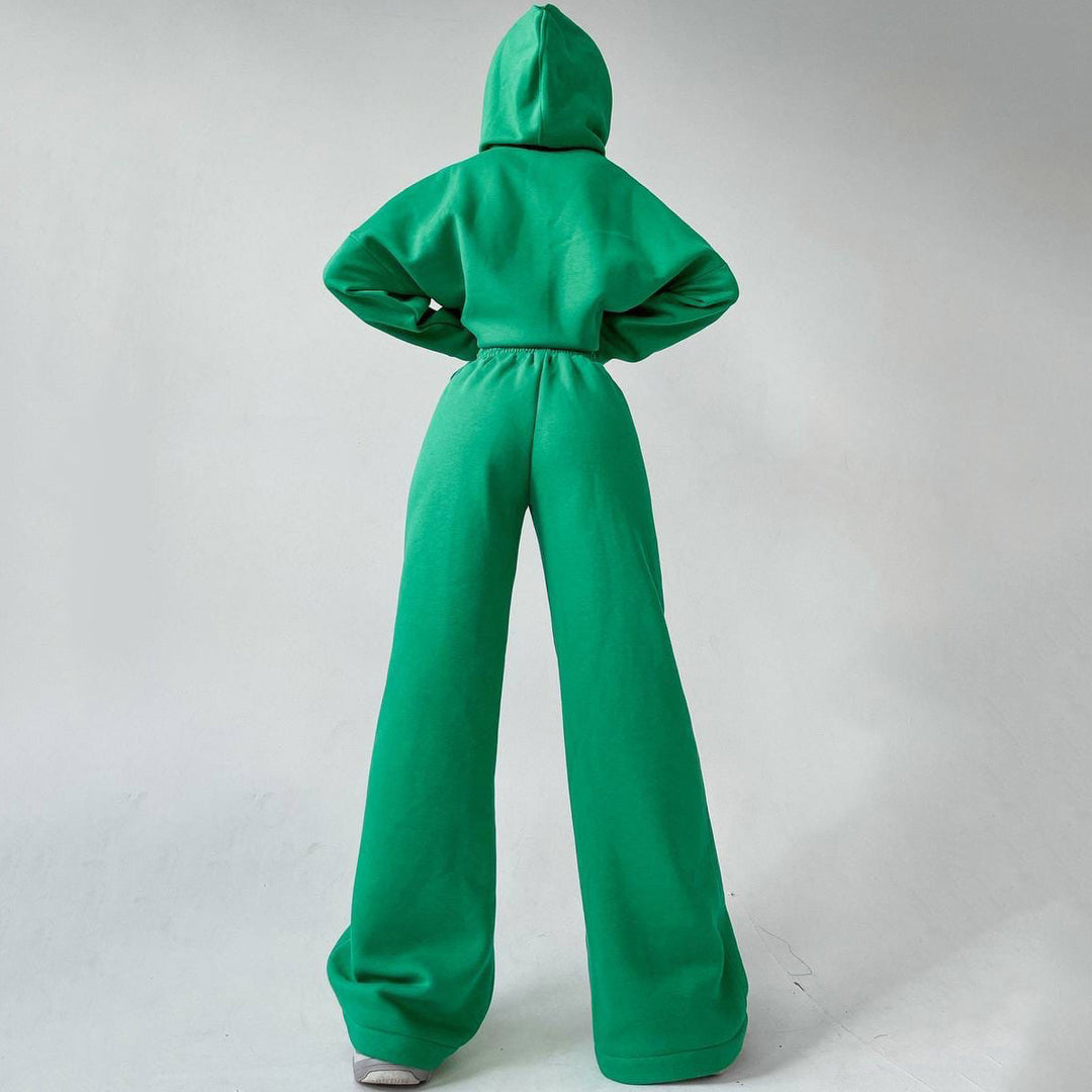 Damen lässiges Oversized Hoodie- und Wide Leg Hosen Set Heidi-Mode