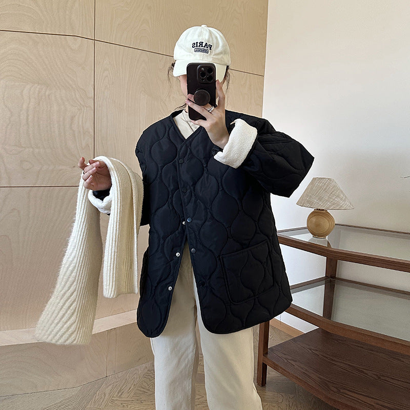 Damen Kuschelige gesteppte Jacke mit großen Taschen Heidi-Mode