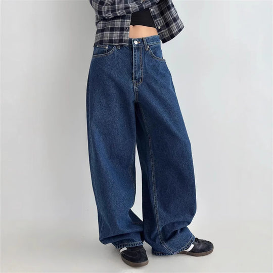 Damen Hochtaillierte Baggy-Jeans Heidi-Mode