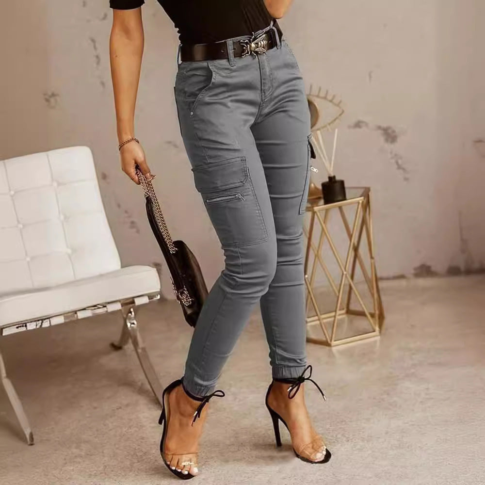 Damen Cargo-Hose mit figurbetontem Schnitt und vielen praktischen Taschen Heidi-Mode