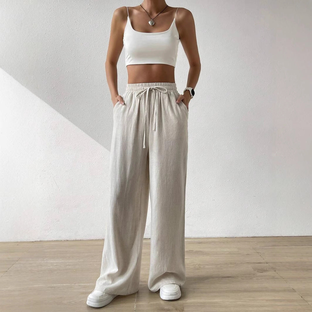 Damen entspannte Leinenhose Heidi-Mode