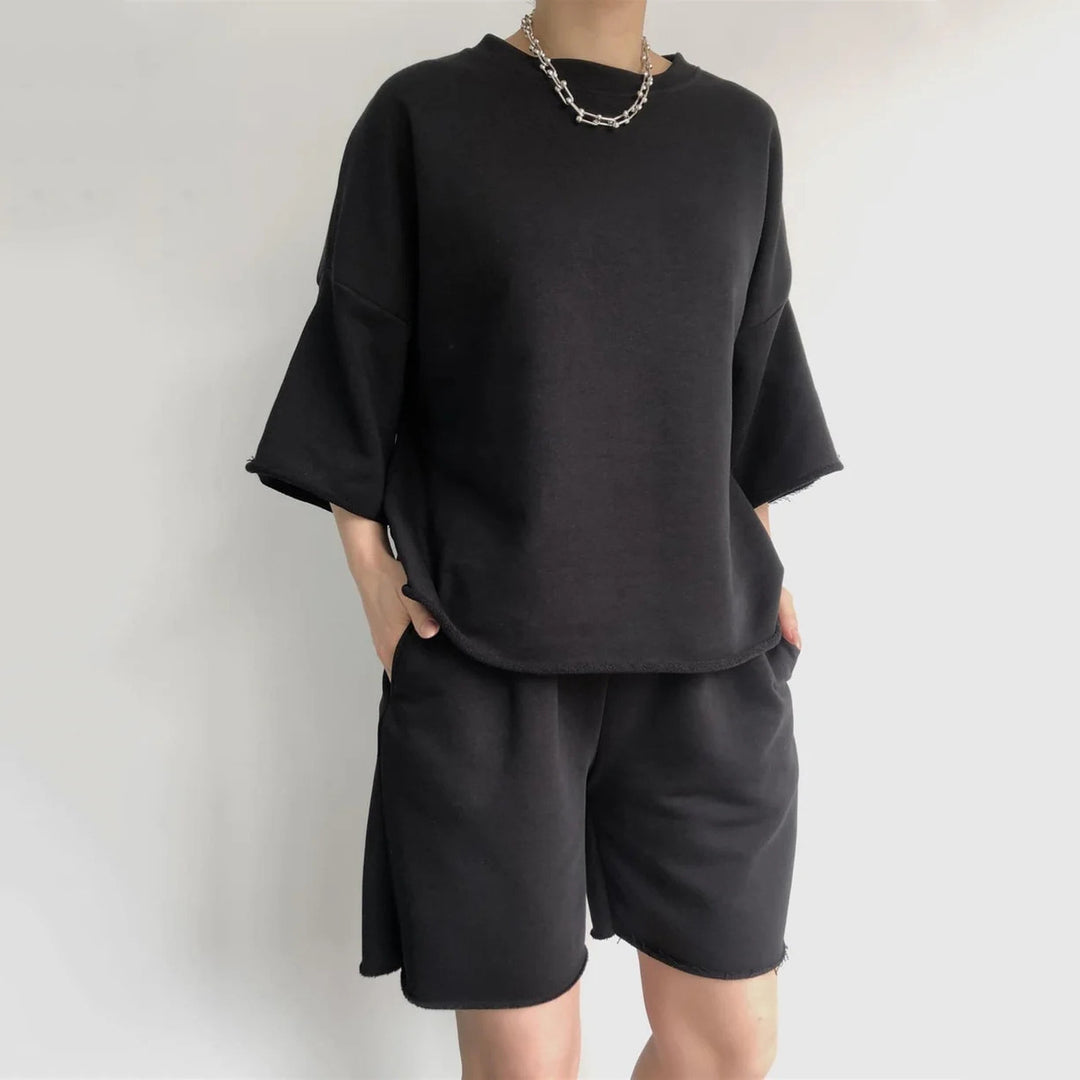 Damen Bequemes Loungewear-Set aus hochwertigem Sweatstoff mit lockerem Schnitt Heidi-Mode