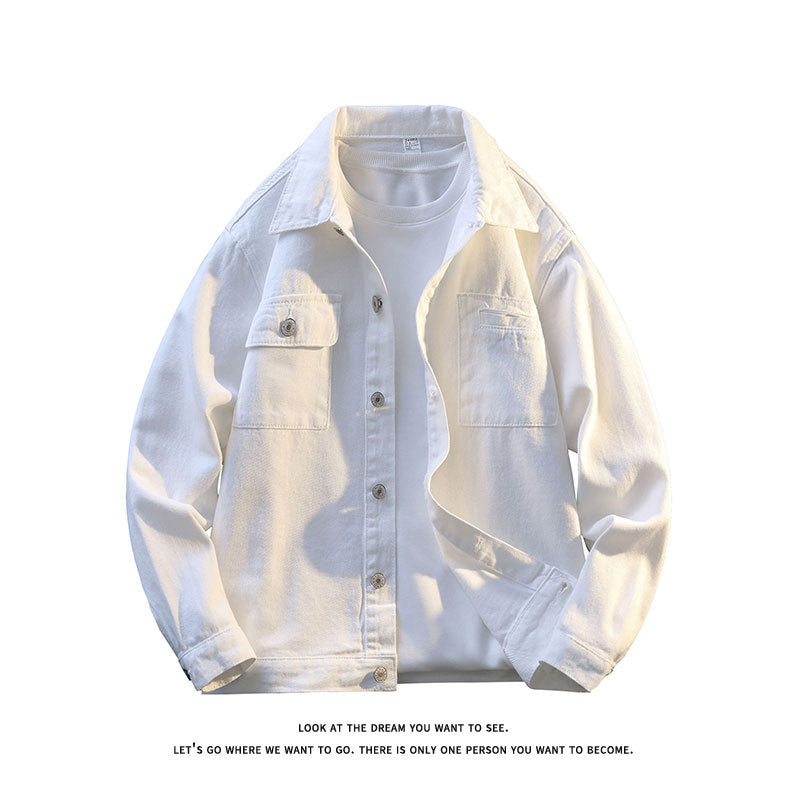 Herren lässige Jacke mit zwei Brusttaschen und sanfter Textur Heidi-Mode