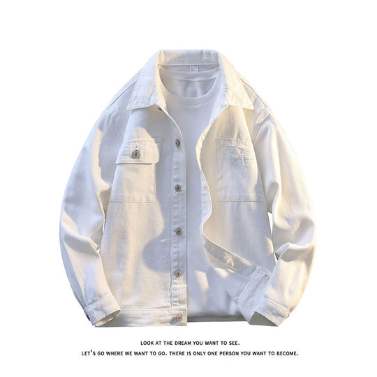 Herren lässige Jacke mit zwei Brusttaschen und sanfter Textur Heidi-Mode