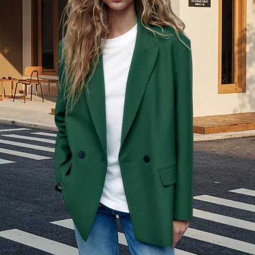 Damen Eleganter Blazer mit doppelt geknöpften Lappen Heidi-Mode