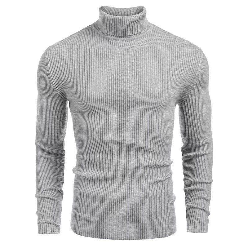 Herren Rollkragenpullover aus feinem Rippstrick Heidi-Mode