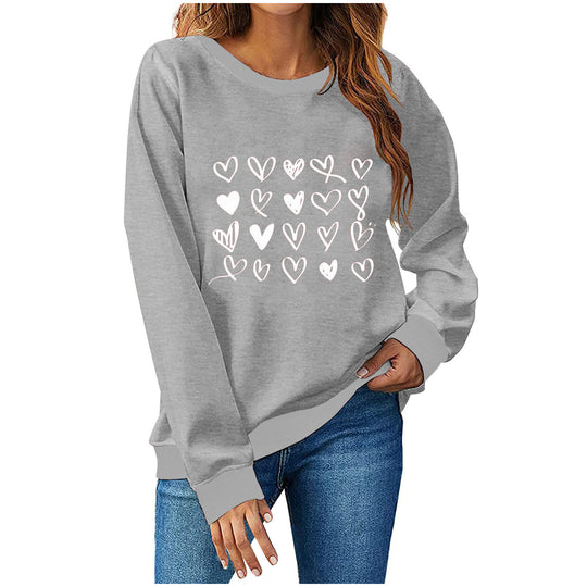 Damen Sweatshirt mit kreativem Herzdesign Heidi-Mode