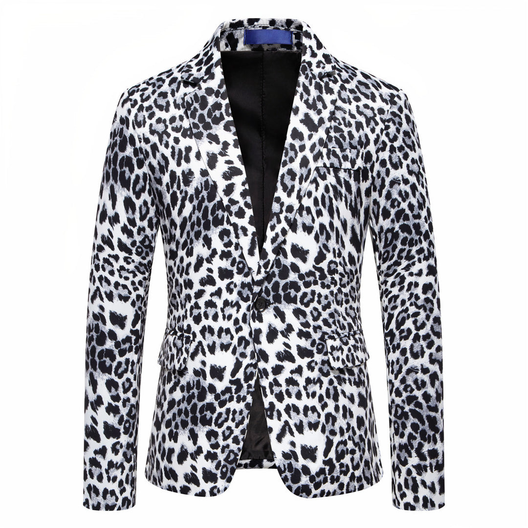 Herren stilvoller Blazer mit animalischem Muster und schmaler Passform Heidi-Mode