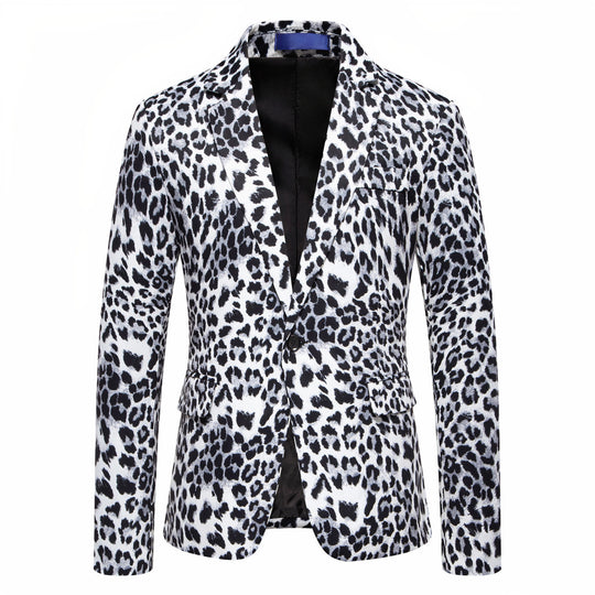 Herren stilvoller Blazer mit animalischem Muster und schmaler Passform Heidi-Mode