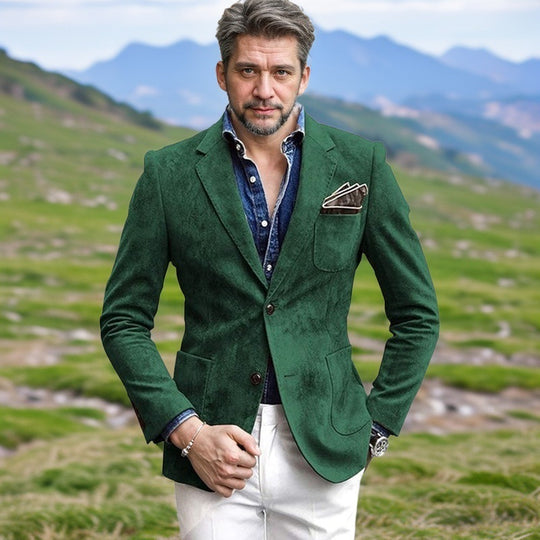 Herren eleganter Samtblazer im modernen Look Heidi-Mode