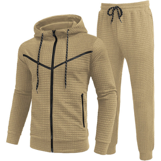 Herren Fleece-Jogginganzug mit strukturiertem Design Heidi-Mode