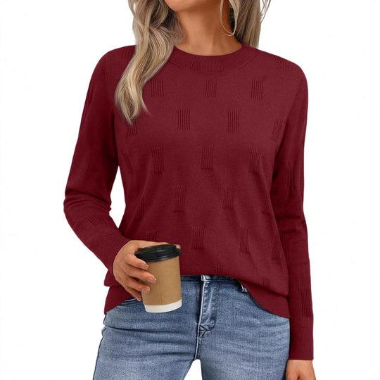 Damen Strickpullover mit strukturiertem Muster und lässigem Schnitt Heidi-Mode