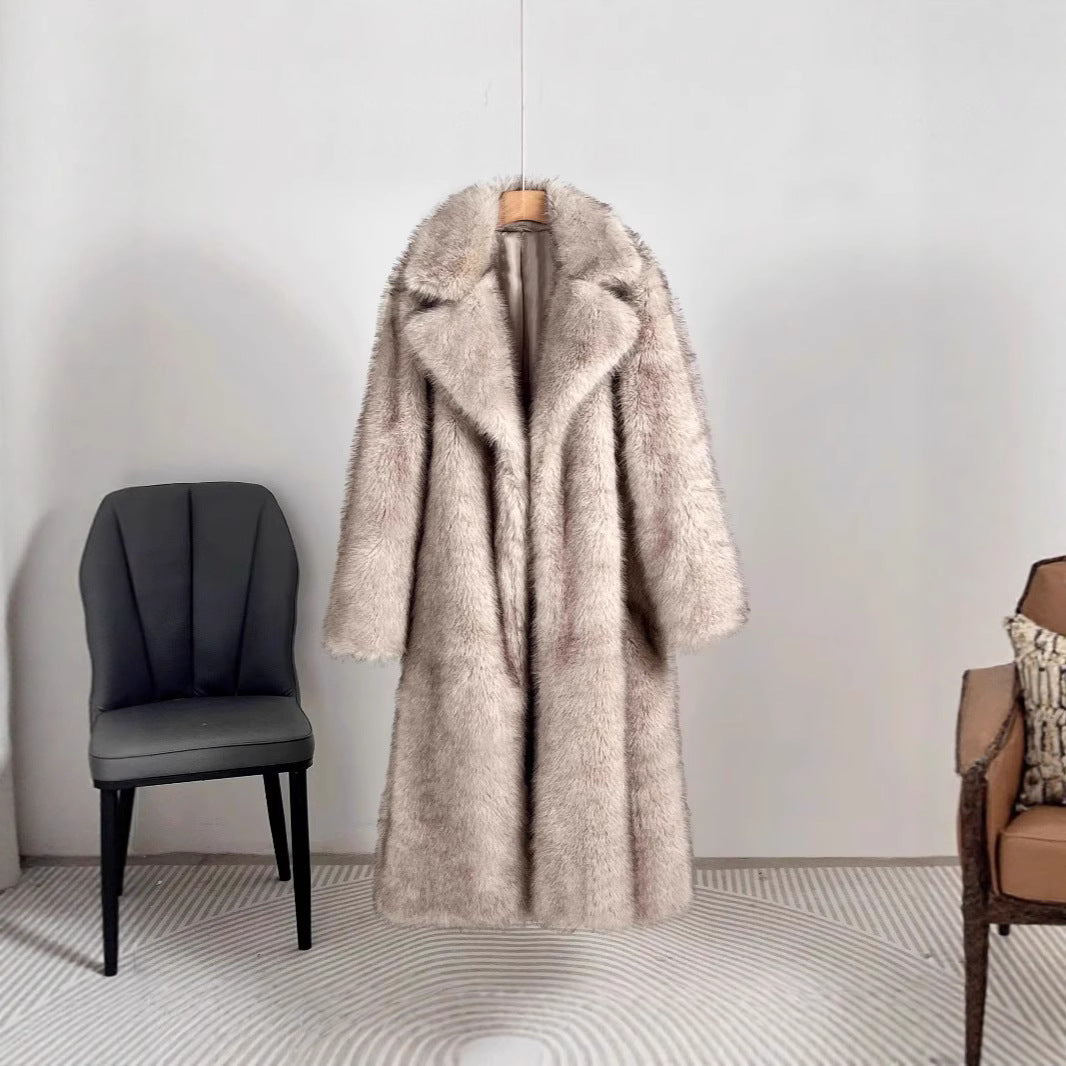 Damen luxuriöser kunstfellmantel im großzügigen Design Heidi-Mode