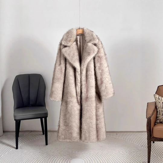 Damen luxuriöser kunstfellmantel im großzügigen Design Heidi-Mode