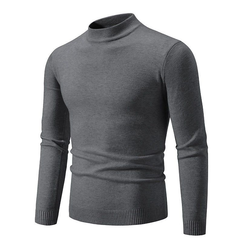 Herren Feinstrickpullover mit hohem Kragen und elastischen Bündchen Heidi-Mode