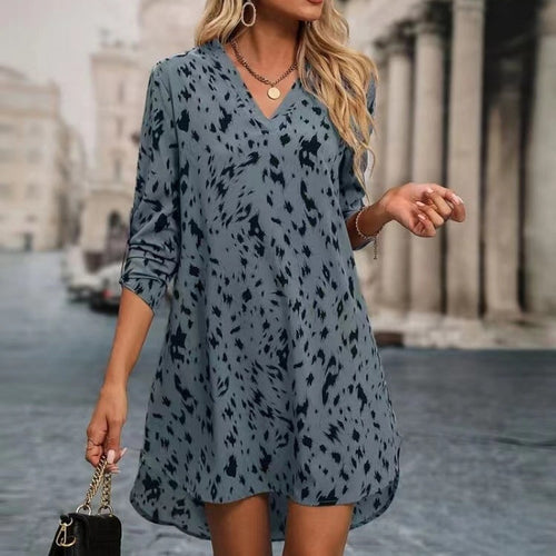 Damen Leichte V-Ausschnitt Tunika Kleid Heidi-Mode