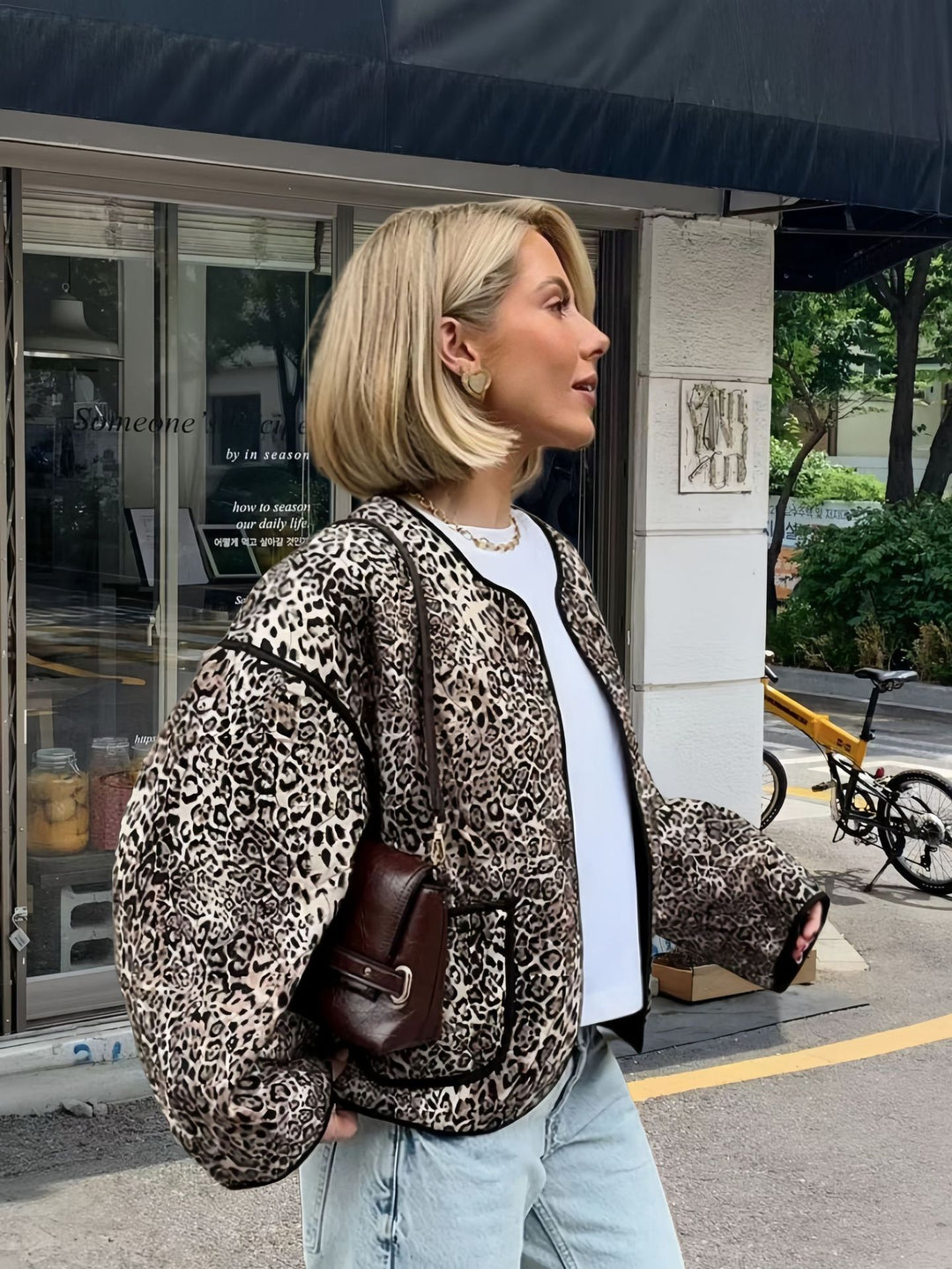 Damen attraktive Jacke im angesagten Leopardenmuster Heidi-Mode