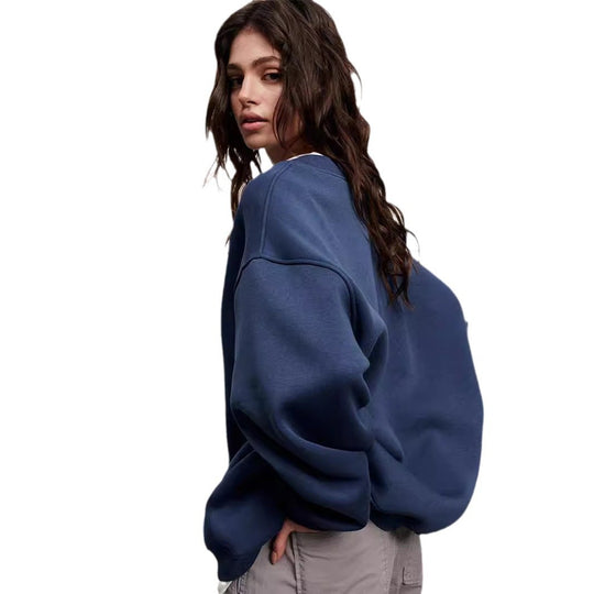 Damen Oversized Sweatshirt im lässigen Stil mit übergroßen Ärmeln und elastischen Bündchen Heidi-Mode