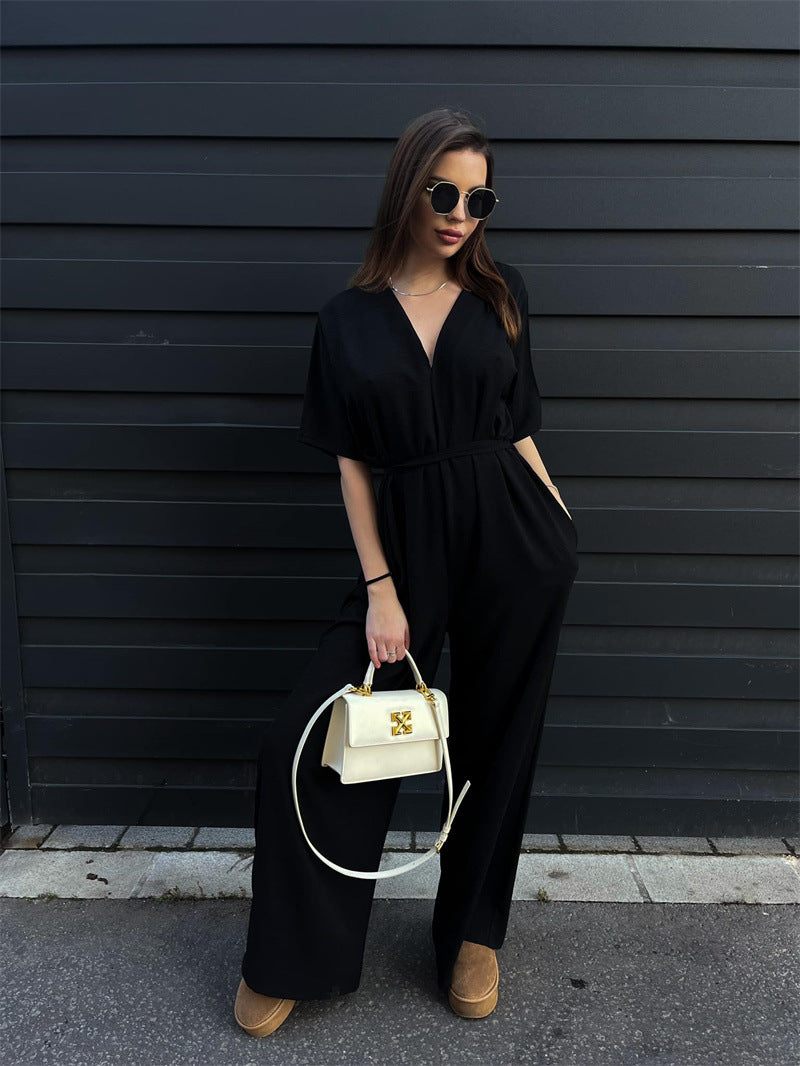 Damen eleganter Jumpsuit mit lockerem Schnitt Heidi-Mode