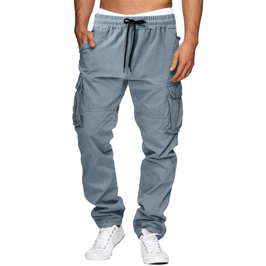 Herren bequeme Cargo-Hosen mit elastischem Bund und mehreren Taschen Heidi-Mode