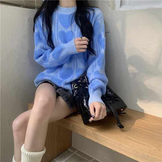 Damen kuscheliger Pullover mit abwechslungsreichem Muster und lässigem Schnitt Heidi-Mode