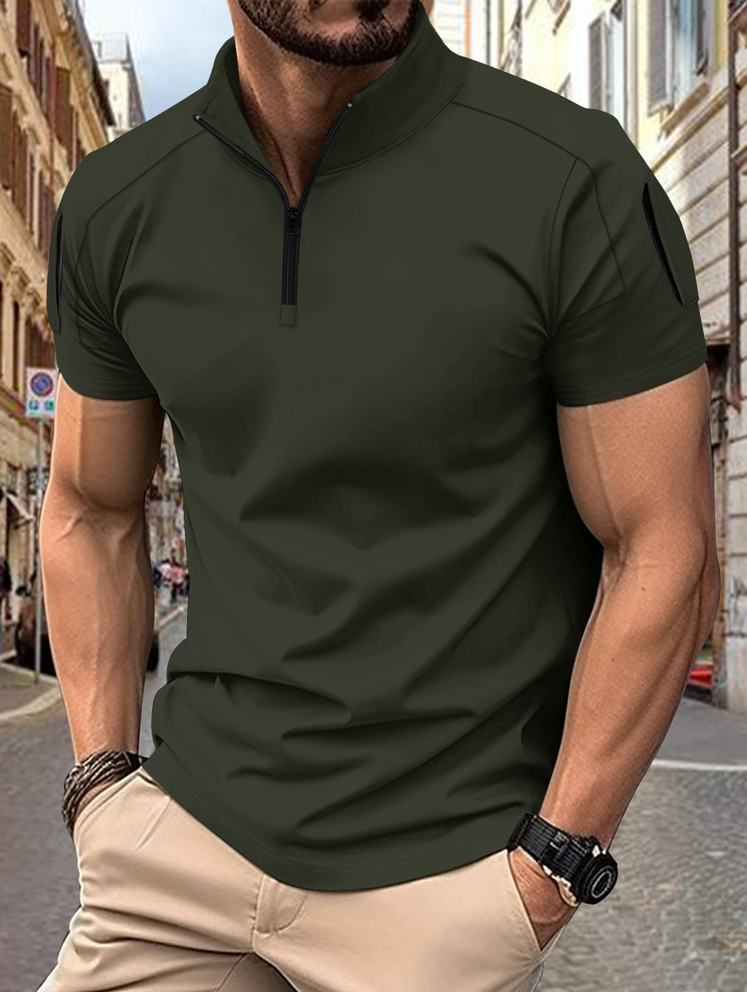 Herren Kurze Ärmel Poloshirt Heidi-Mode