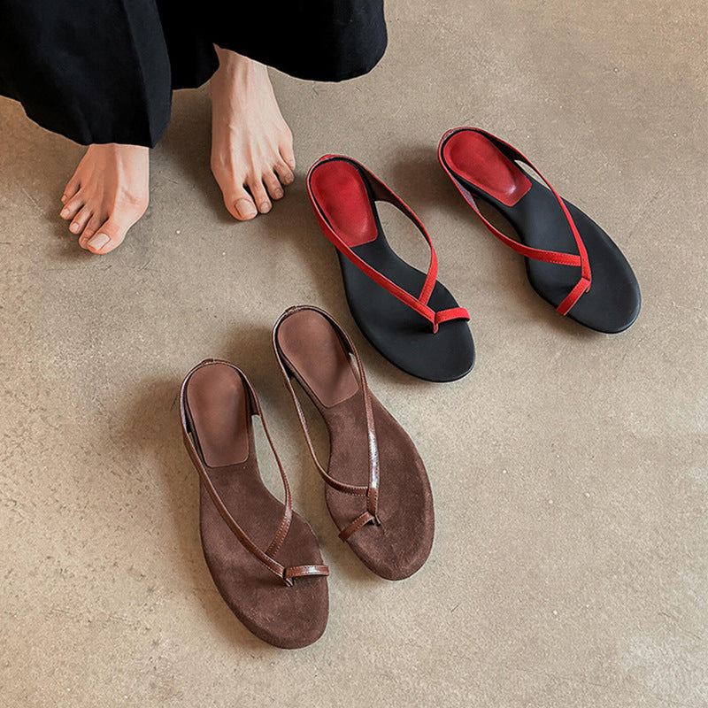 Damen Elegante Minimalistische Zehenstegsandalen Heidi-Mode